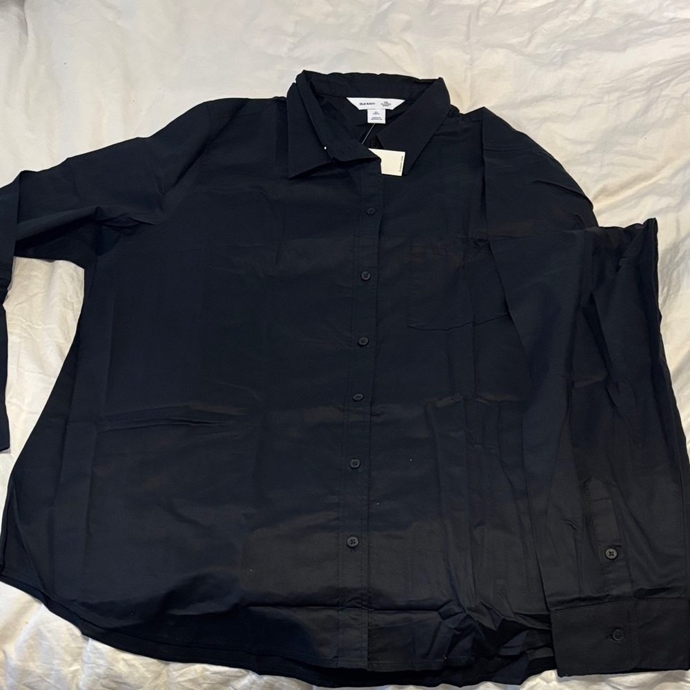Old Navy Midnight Black Button-Down Shirt